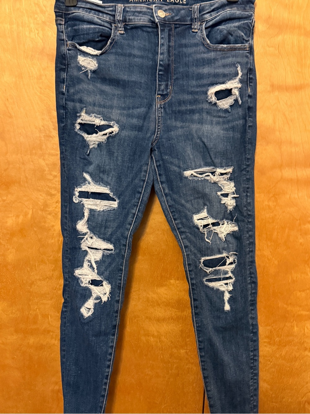 American Eagle Outfitters Dark Distressed Skinny Jeans